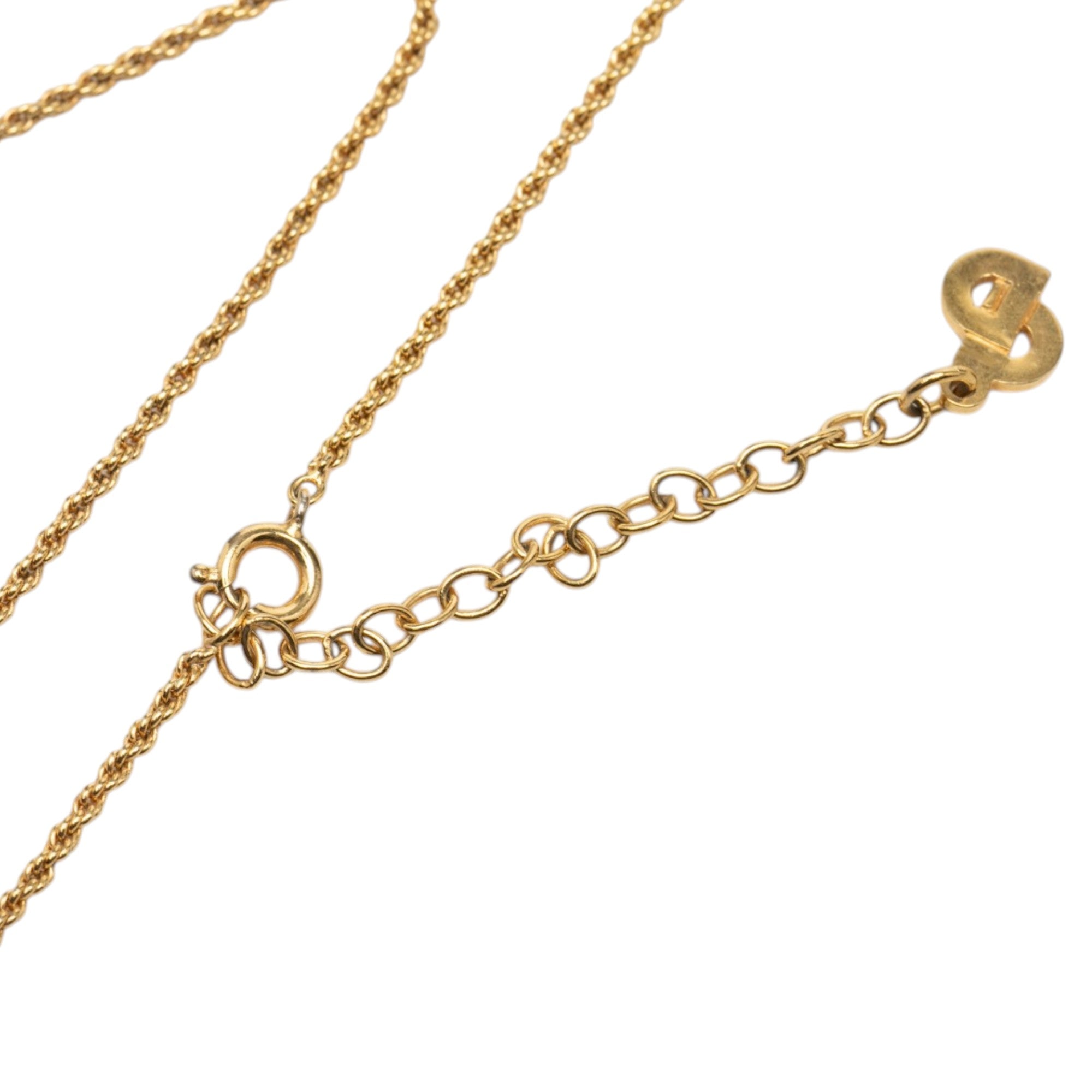 Gold Plated Strass CD Logo Oval Pendant Necklace - Image 5