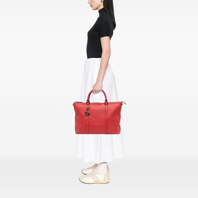 Leather GG Charm Satchel - Image 9