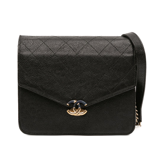 Paris Cuba Square Quilted Caviar Thread Around Wallet On Chain - Image 1