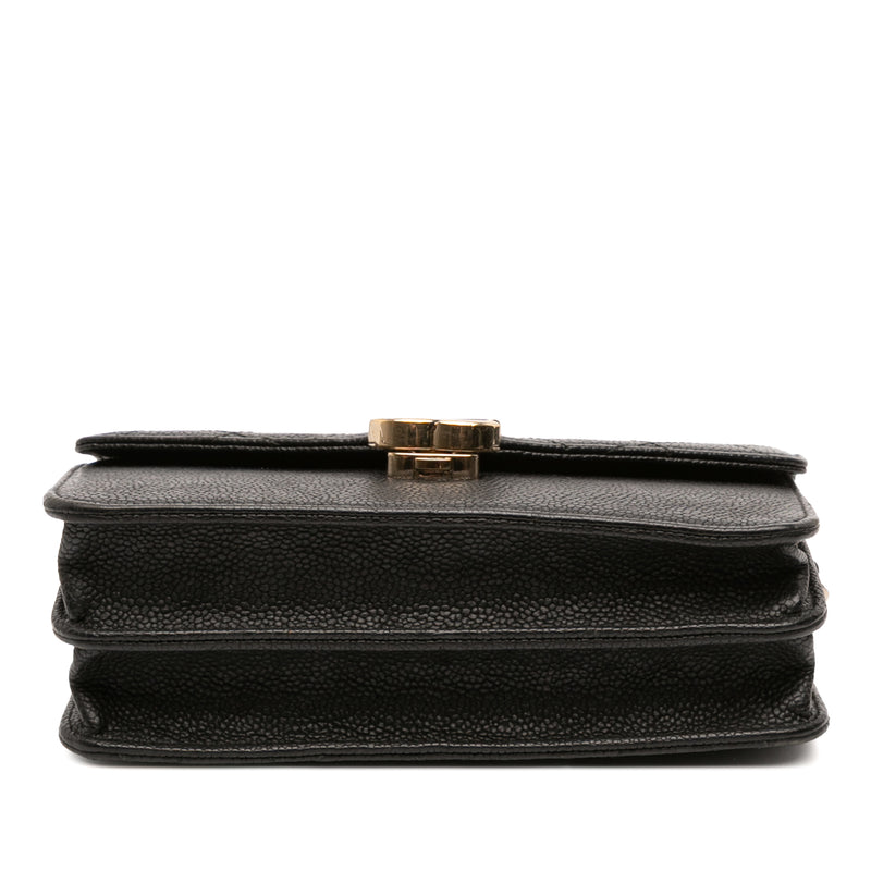 Paris Cuba Square Quilted Caviar Thread Around Wallet On Chain - Image 3