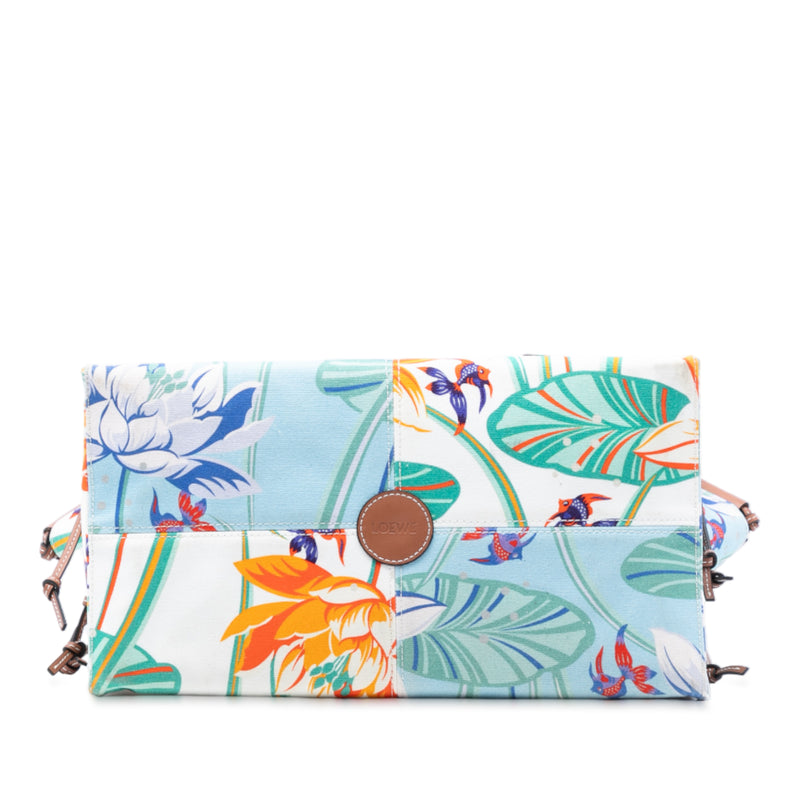 Paulas Ibiza Small Canvas Waterlily Print Cushion Tote - Image 3