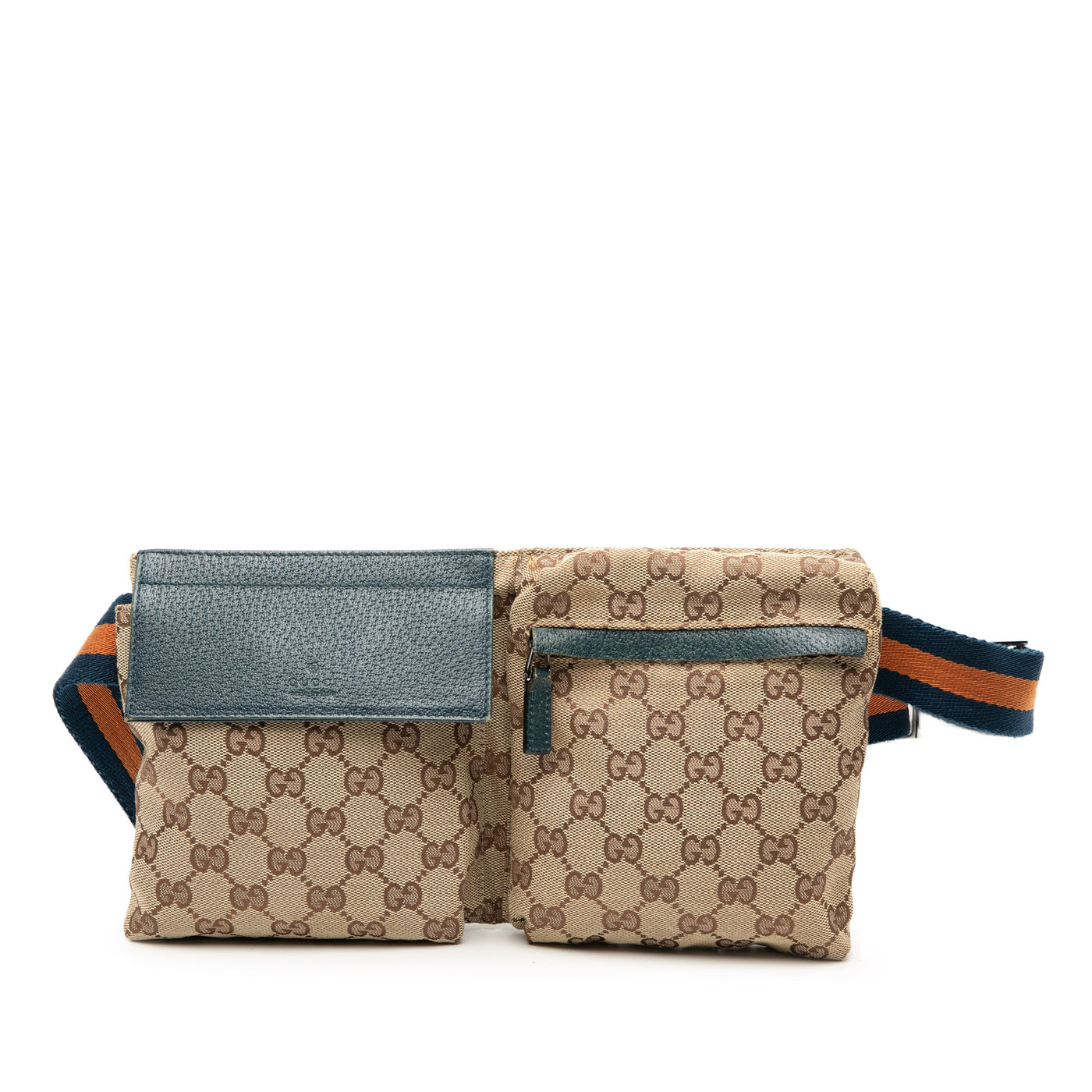 GG Canvas Web Double Pocket Belt Bag - Image 1