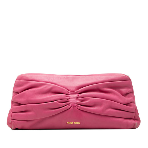 Pleated Nappa Frame Clutch - Image 1