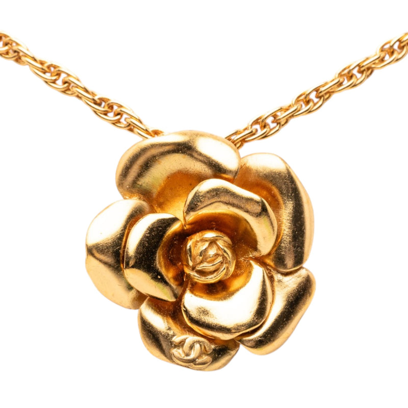 CC Gold Plated Camellia Pendant Necklace - Image 2