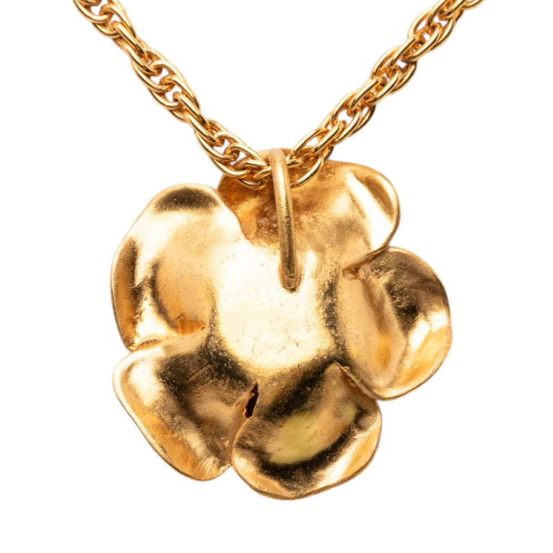 CC Gold Plated Camellia Pendant Necklace - Image 3