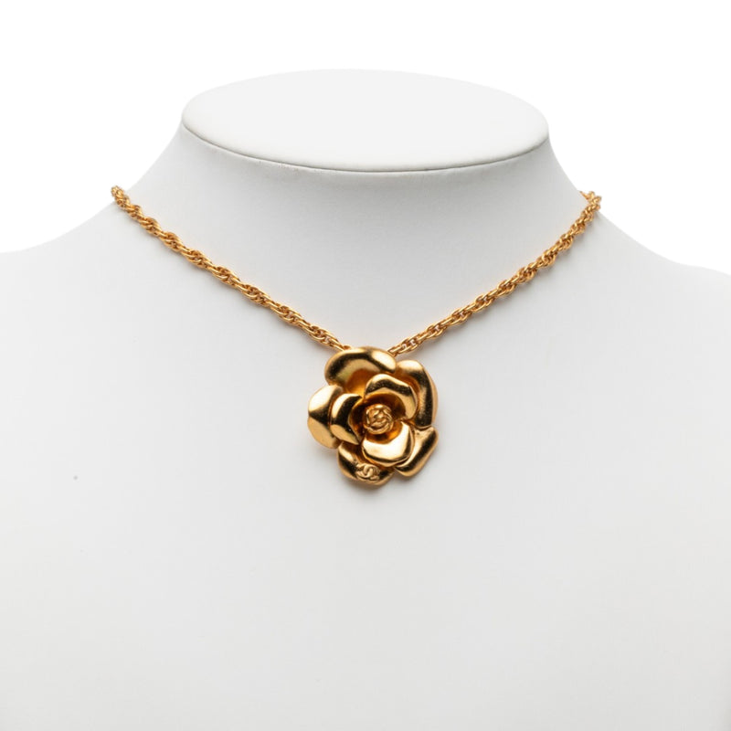 CC Gold Plated Camellia Pendant Necklace - Image 6