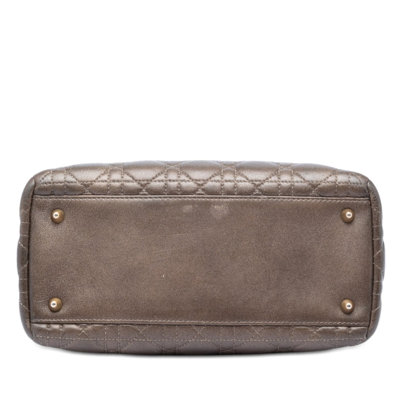 Medium Metallic Lambskin Cannage Lady Dior - Image 3
