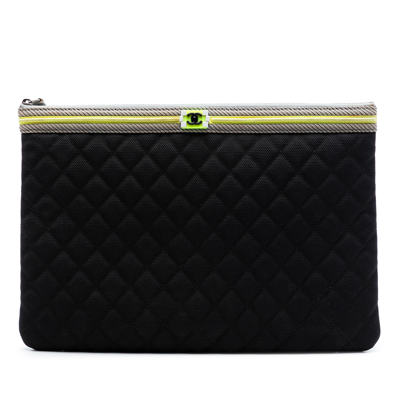 Large Quilted Nylon Fluo Boy O Case Clutch - Image 1