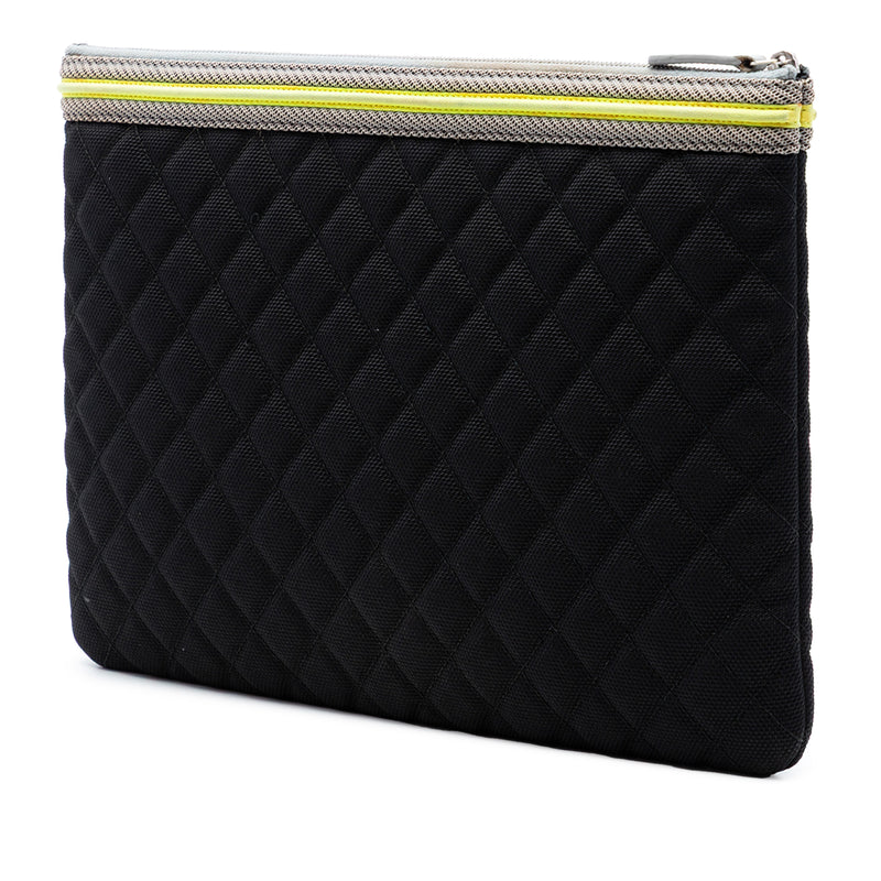 Large Quilted Nylon Fluo Boy O Case Clutch - Image 2