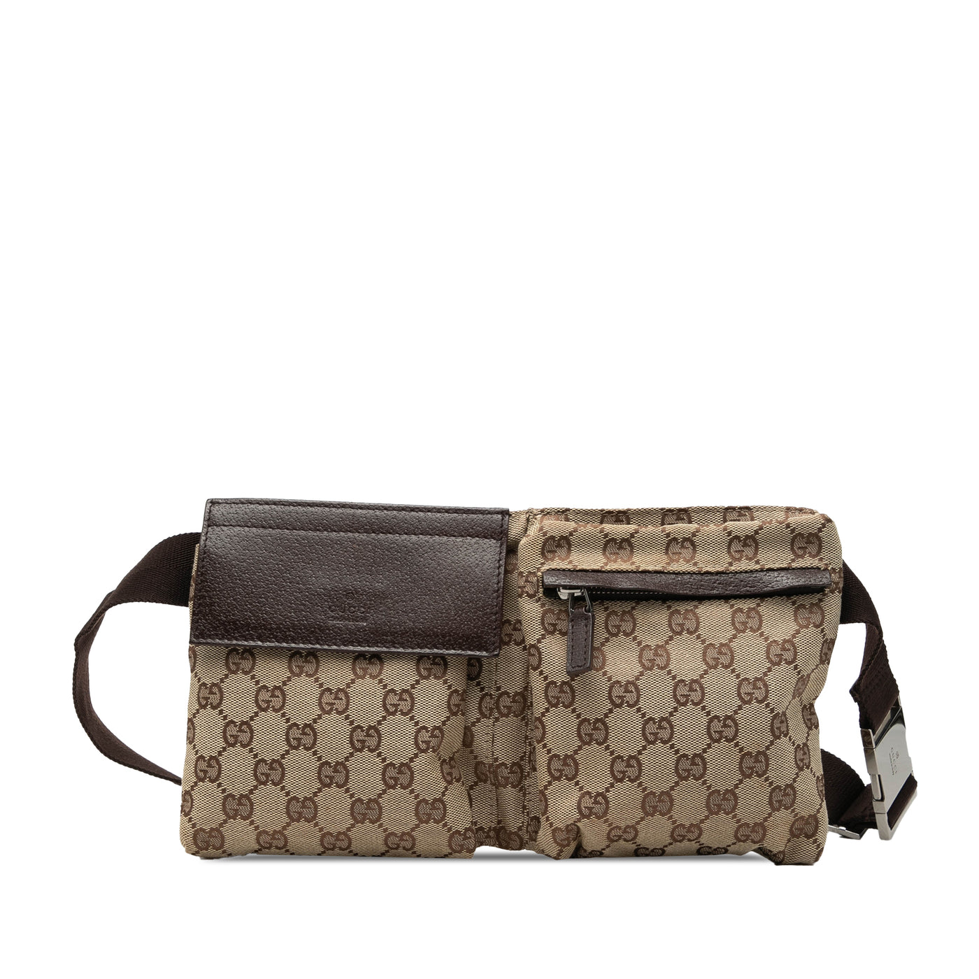 GG Canvas Double Pocket Belt Bag - Image 1