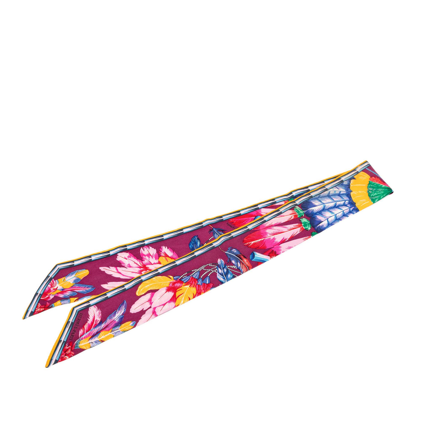 Brazil Feather Silk Twilly Scarf - Image 1