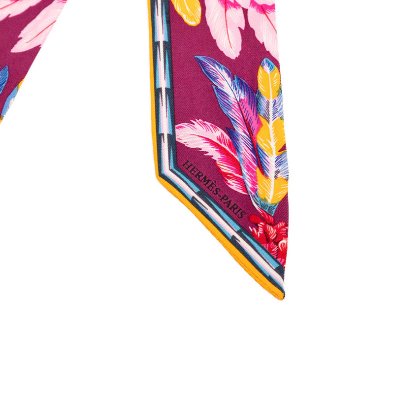 Brazil Feather Silk Twilly Scarf - Image 2