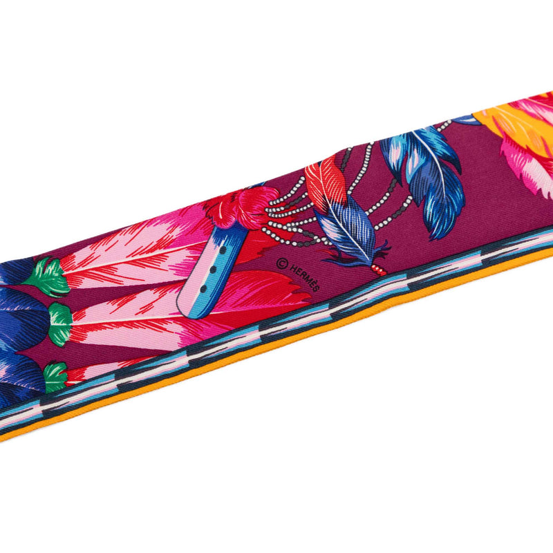 Brazil Feather Silk Twilly Scarf - Image 3