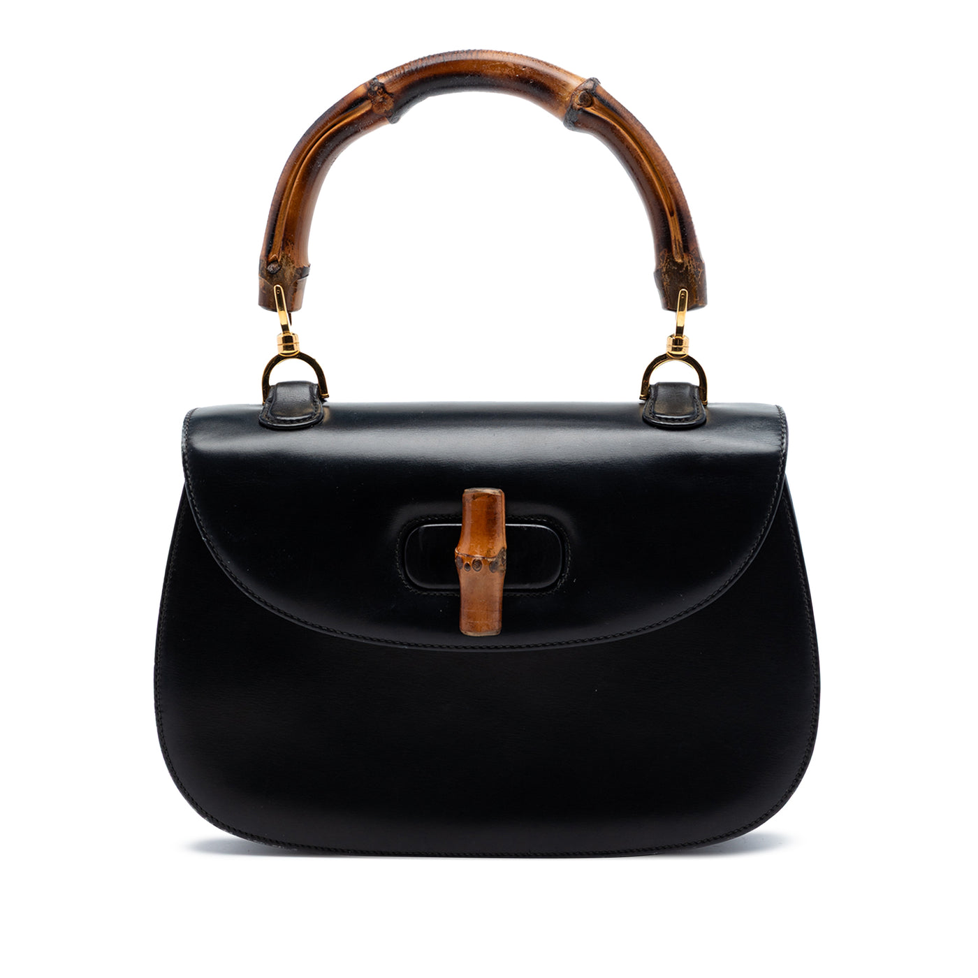 Small Calfskin Bamboo Top Handle Bag - Image 1
