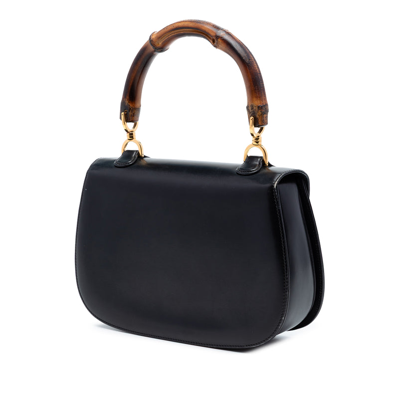 Small Calfskin Bamboo Top Handle Bag - Image 2