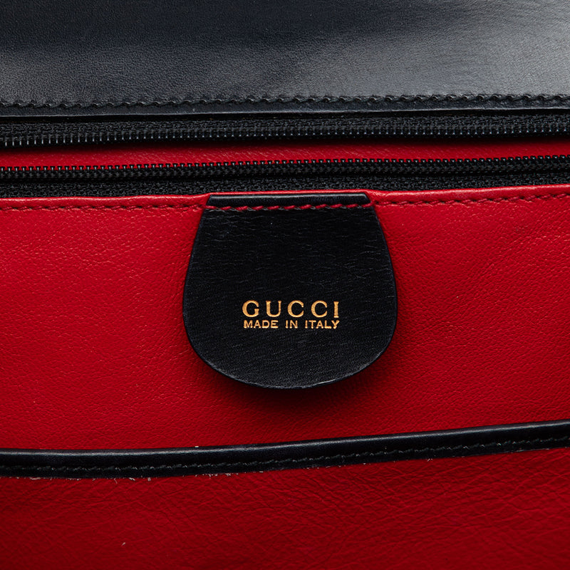 Small Calfskin Bamboo Top Handle Bag - Image 5