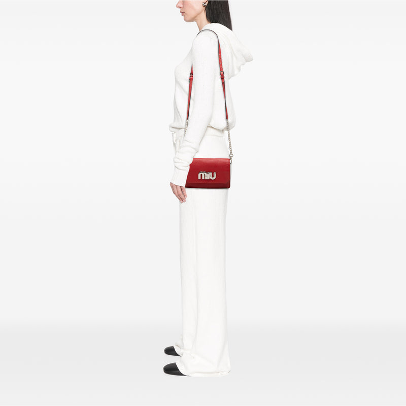 Goatskin Madras Miu Logo Crossbody - Image 6