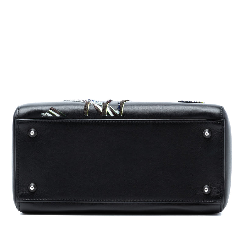Medium Calfskin Embroidered Flower Lady Dior - Image 3