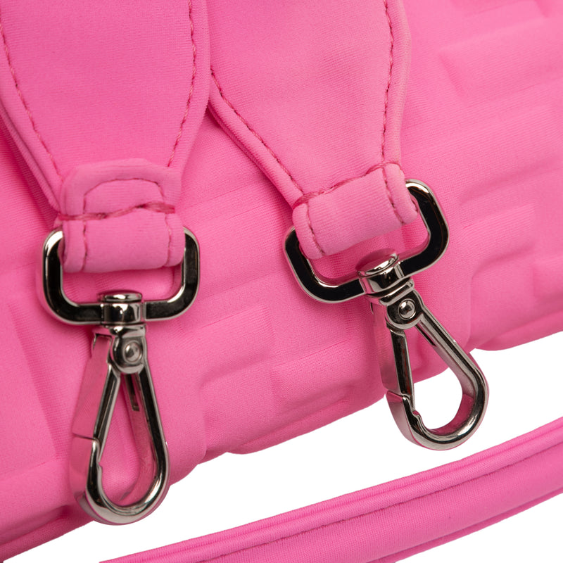 Medium Embossed Lycra Baguette Satchel - Image 10