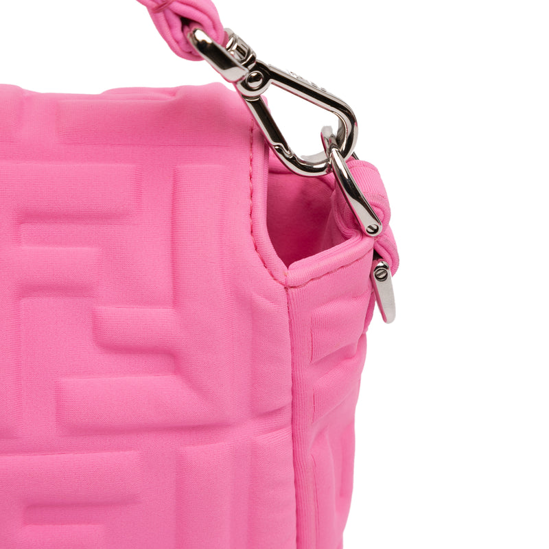 Medium Embossed Lycra Baguette Satchel - Image 8