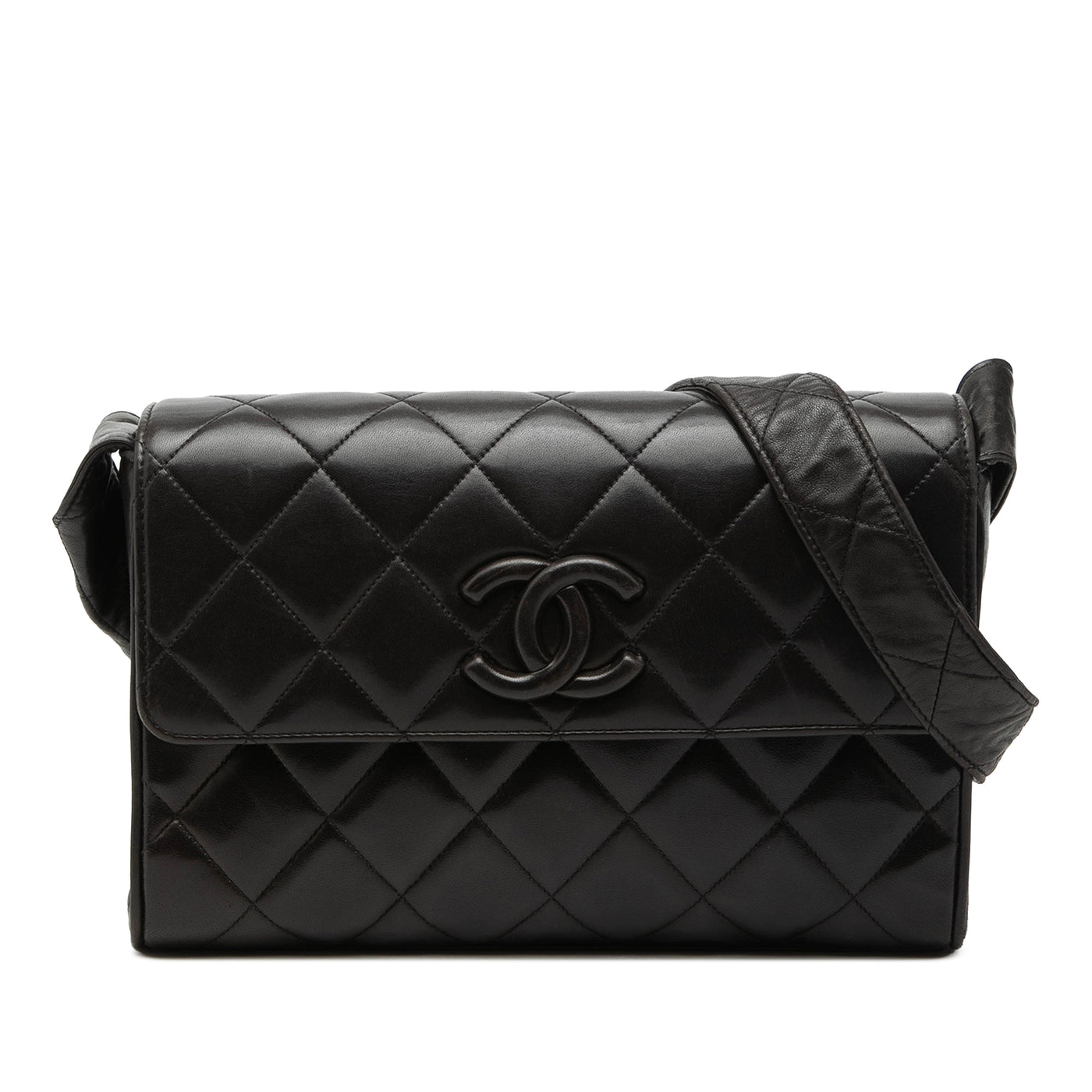 CC Quilted Lambskin Flap Crossbody - Image 1