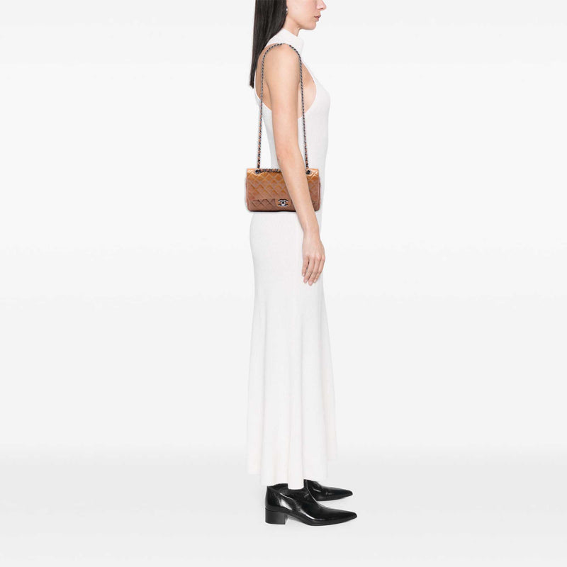 Medium Classic Crinkled Patent Double Flap - Image 6