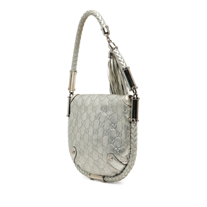 Medium Metallic Guccissima Britt Tassel Flap Handbag - Image 2
