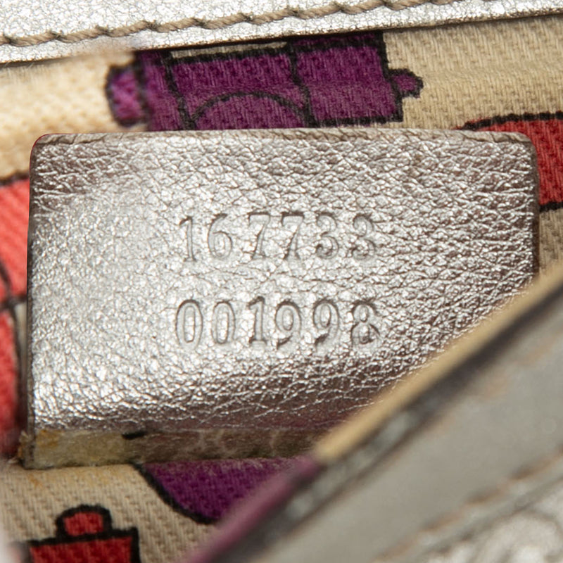 Medium Metallic Guccissima Britt Tassel Flap Handbag - Image 6