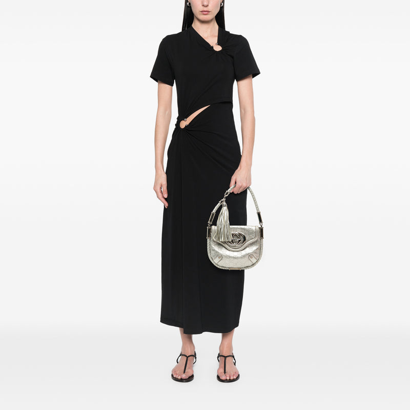 Medium Metallic Guccissima Britt Tassel Flap Handbag - Image 7