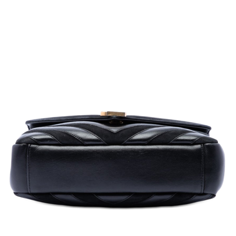 Medium Calfskin and Suede Chevron Monogram College Satchel - Image 3