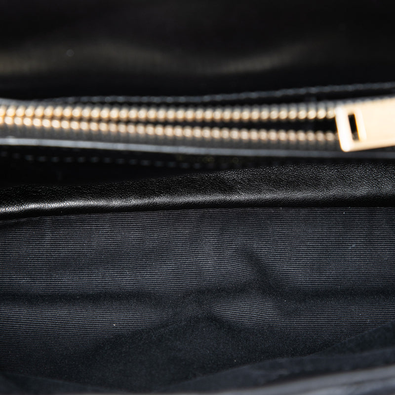 Medium Calfskin and Suede Chevron Monogram College Satchel - Image 4