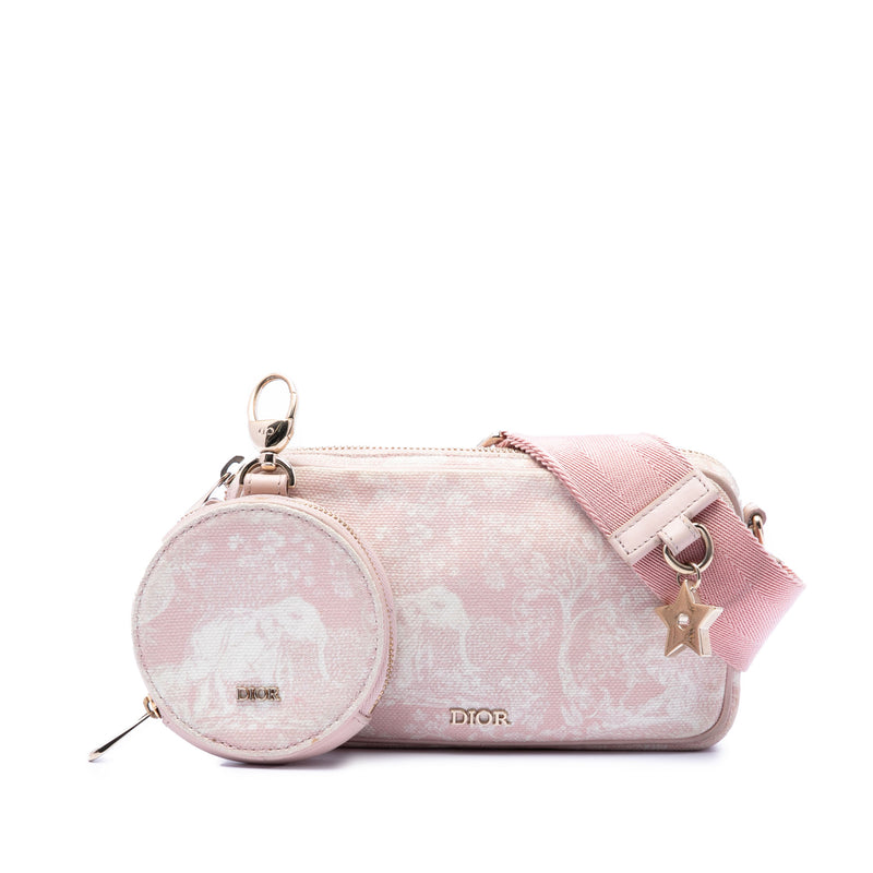 Embroidered Canvas Toile de Jouy Crossbody - Image 7