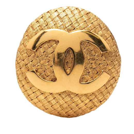 CC Gold Plated Woven Round Brooch - Image 1