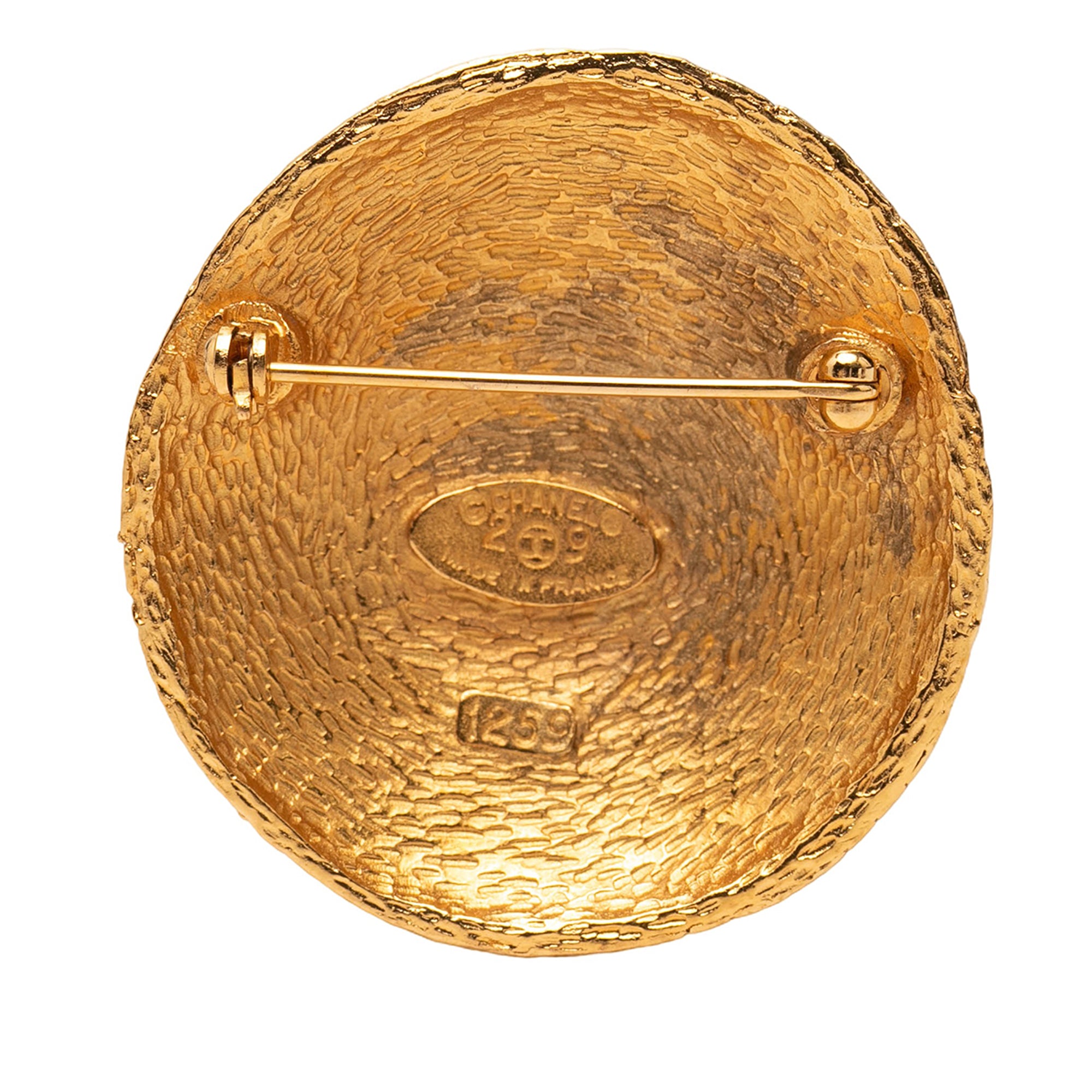 CC Gold Plated Woven Round Brooch - Image 2