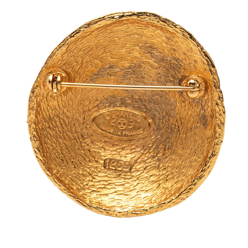 CC Gold Plated Woven Round Brooch - Image 2