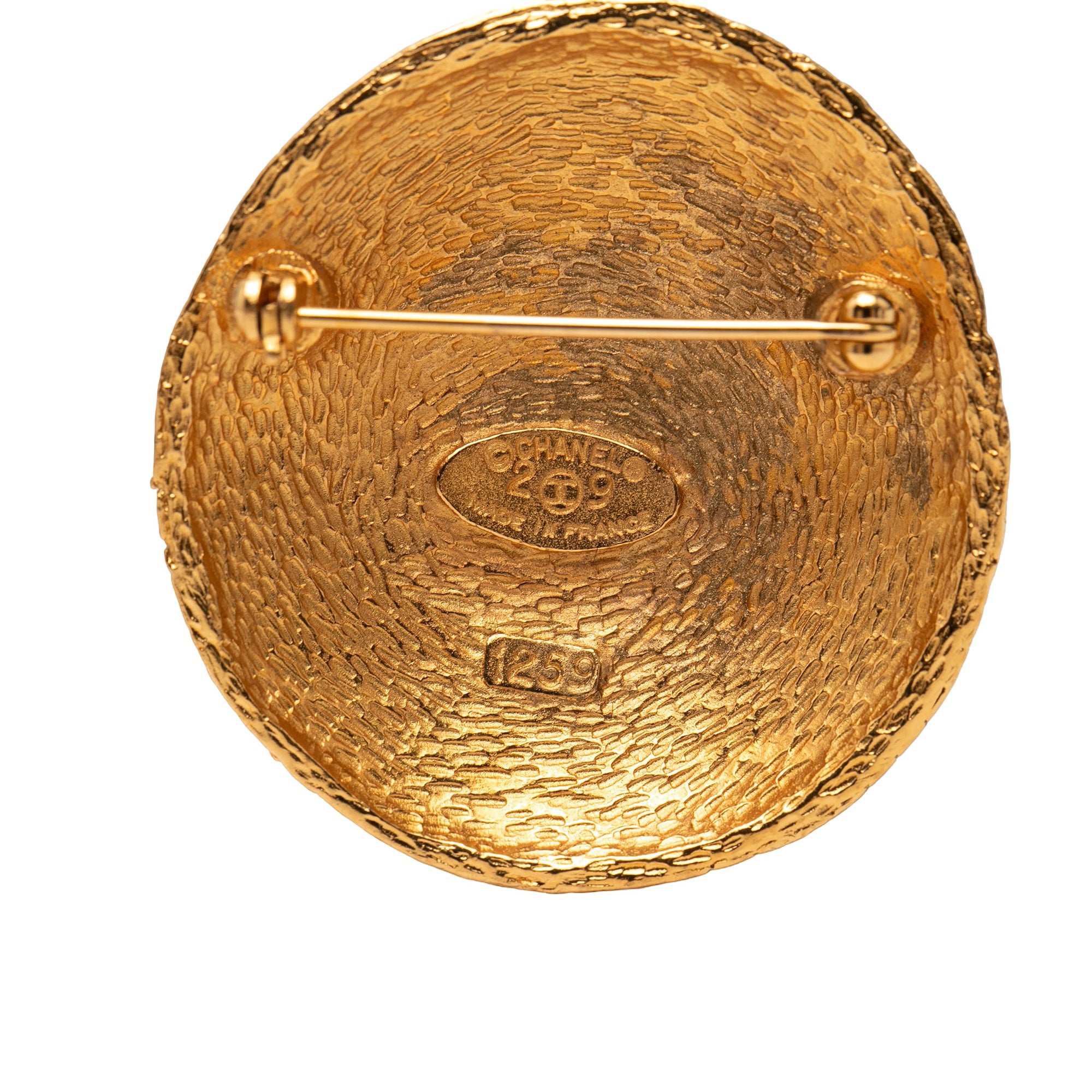 CC Gold Plated Woven Round Brooch - Image 3