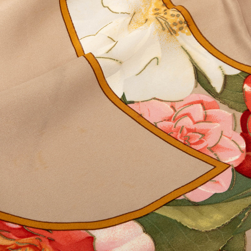 CC Camellia and Chain Silk Scarf 90 - Image 5