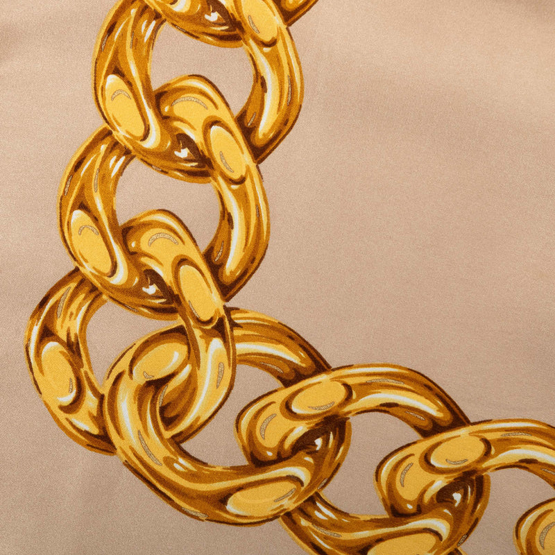 CC Camellia and Chain Silk Scarf 90 - Image 6
