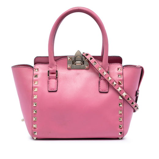 Mini Leather Rockstud Double Handle Tote - Image 1