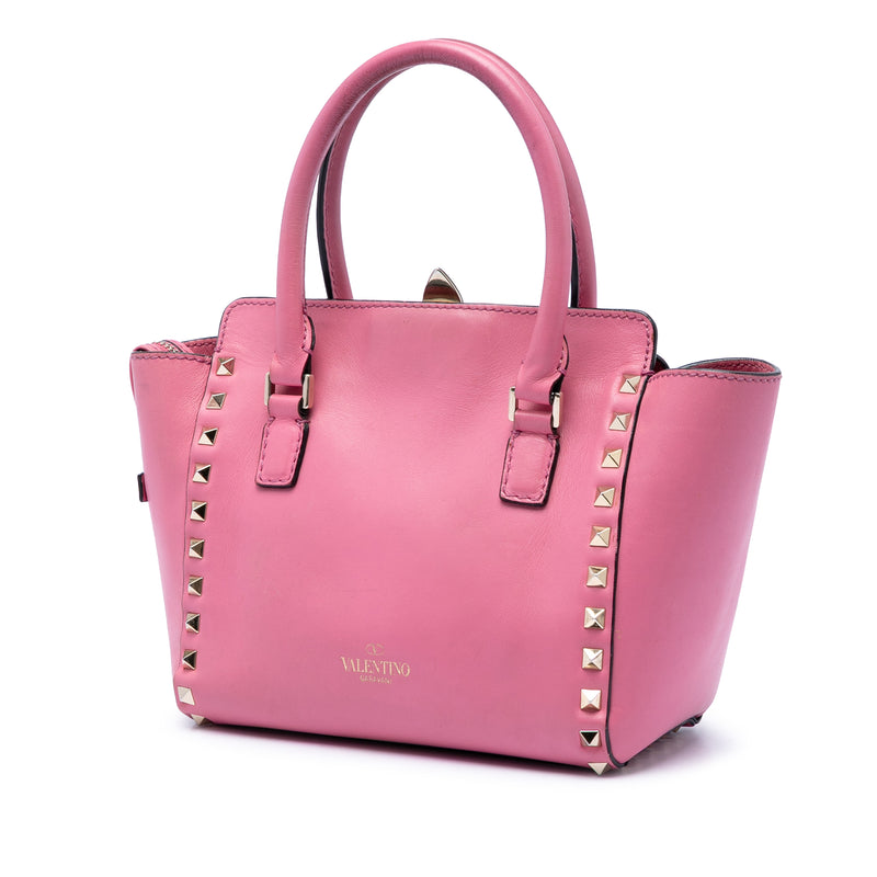 Mini Leather Rockstud Double Handle Tote - Image 2