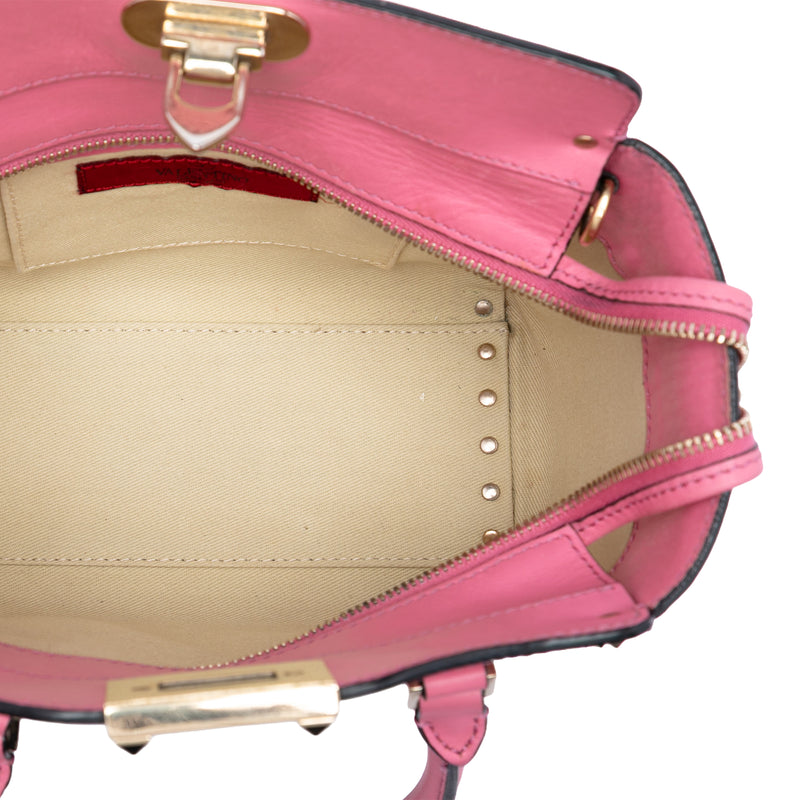 Mini Leather Rockstud Double Handle Tote - Image 4