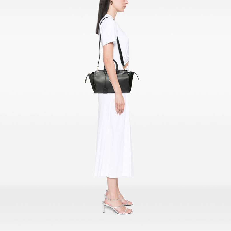Small Leather Downtown Cabas Satchel - Image 7