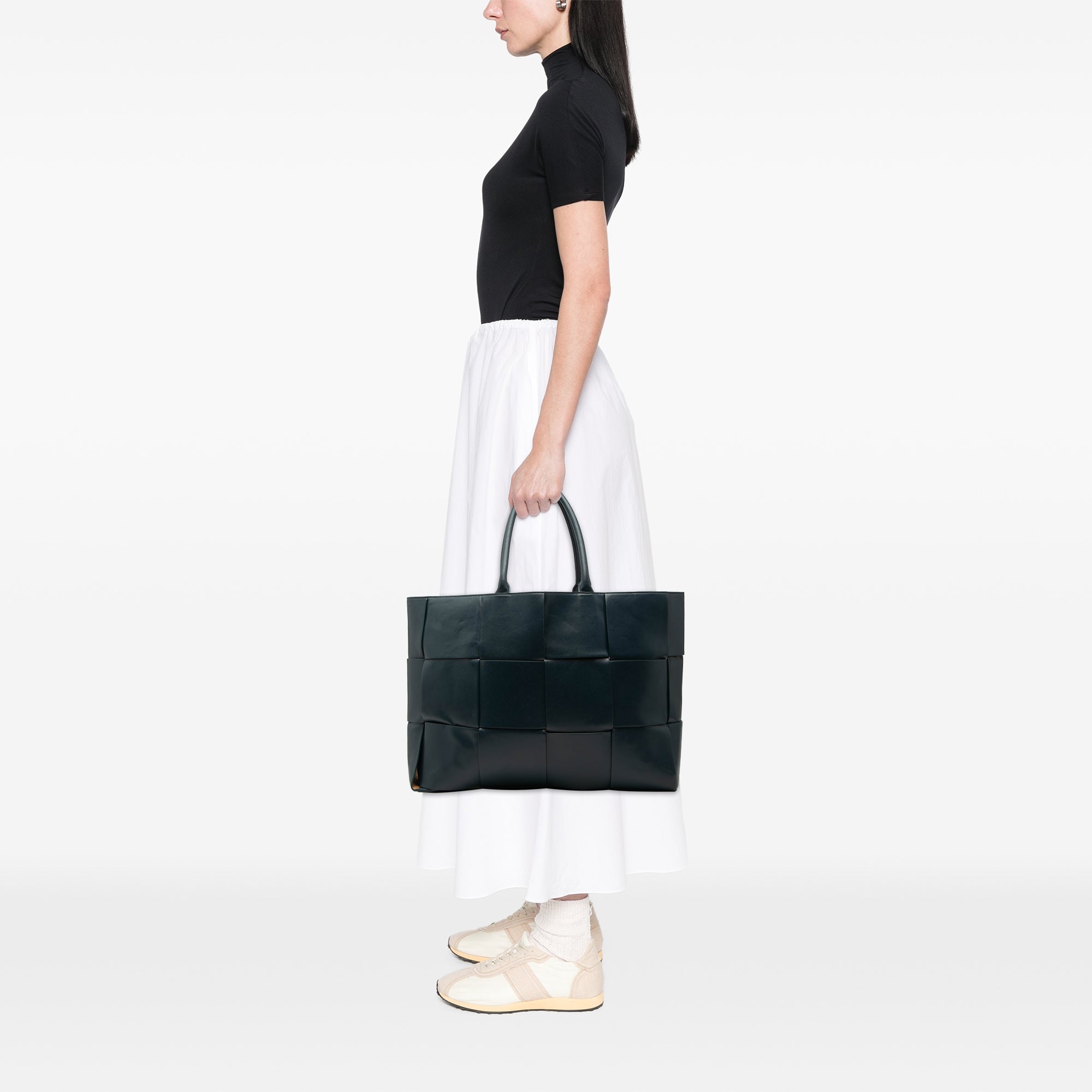 Large Leather Intrecciato The Arco Tote - Image 9