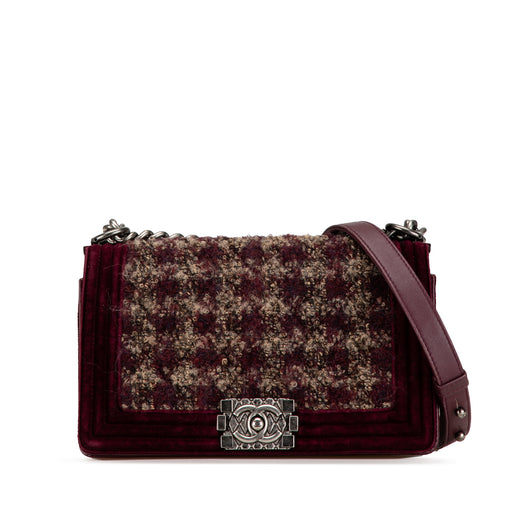 Old Medium Velvet and Tweed Boy Flap - Image 1