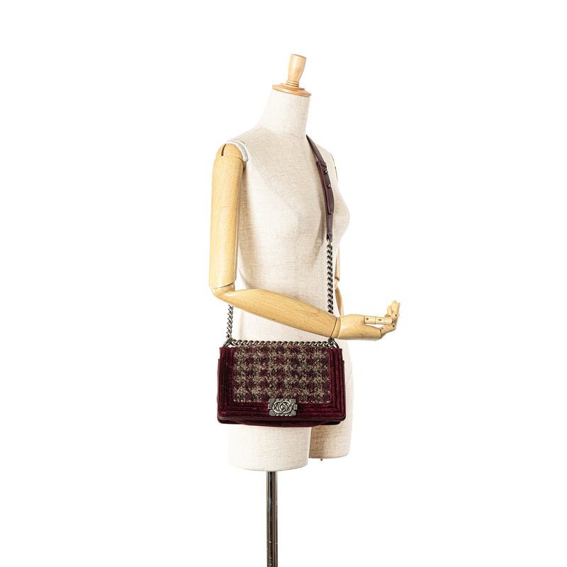 Old Medium Velvet and Tweed Boy Flap - Image 8