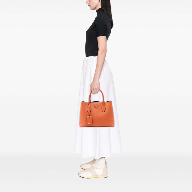 Medium Saffiano Cuir Double Handle Satchel - Image 6