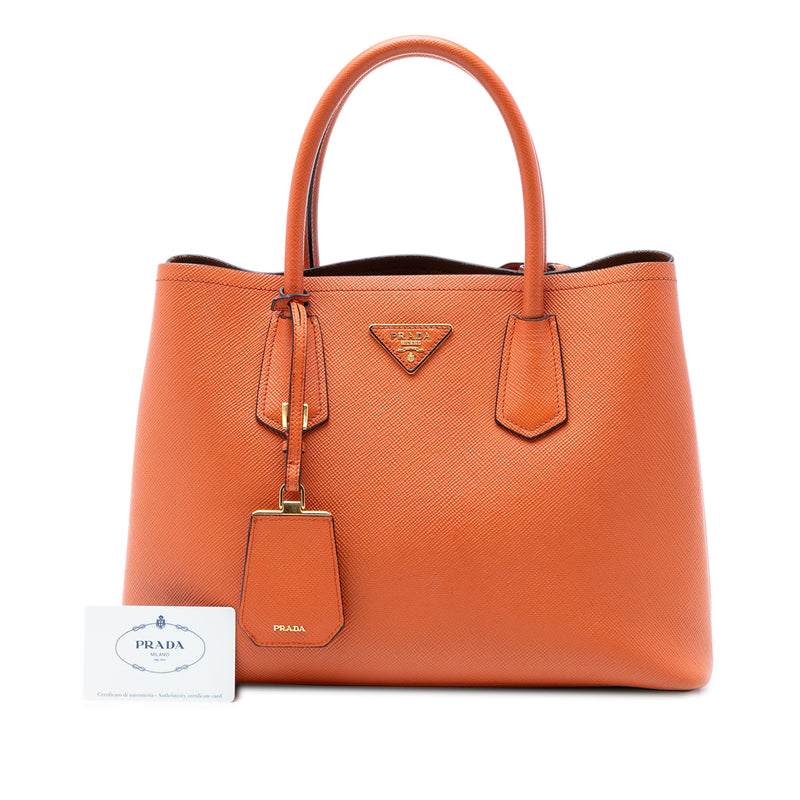 Medium Saffiano Cuir Double Handle Satchel - Image 7