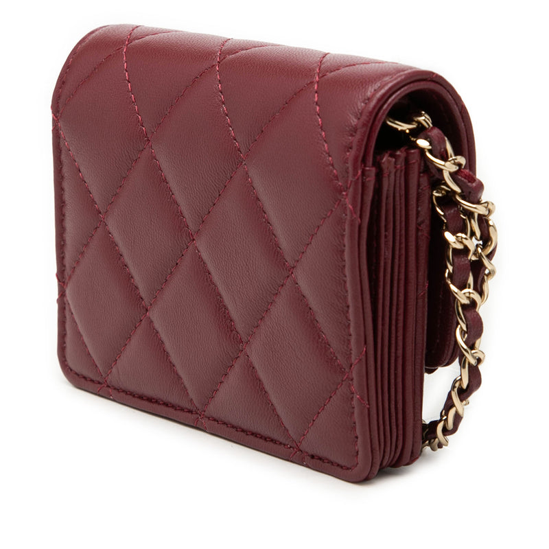 CC Quilted Lambskin Card Holder On Chain - Image 2