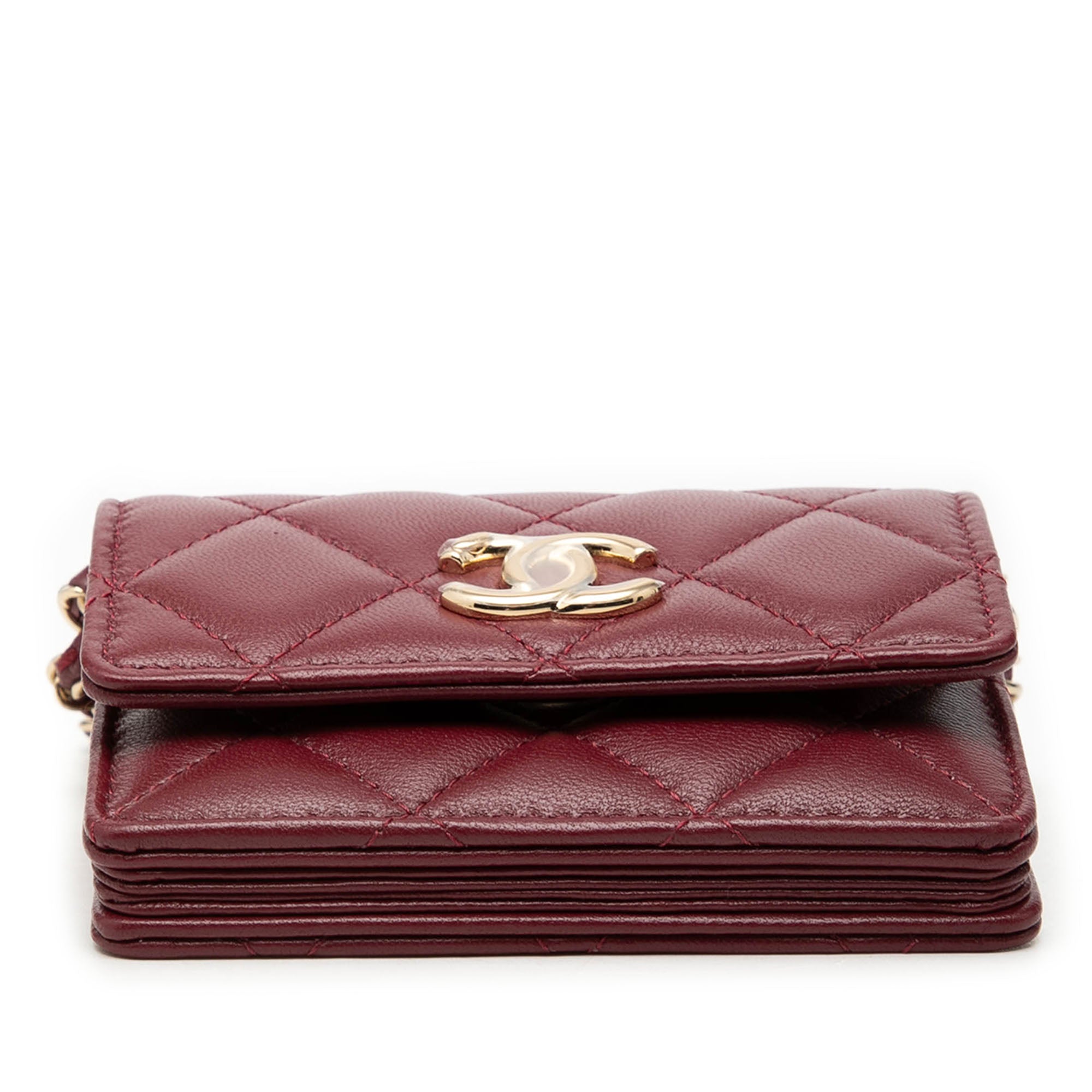 CC Quilted Lambskin Card Holder On Chain - Image 3
