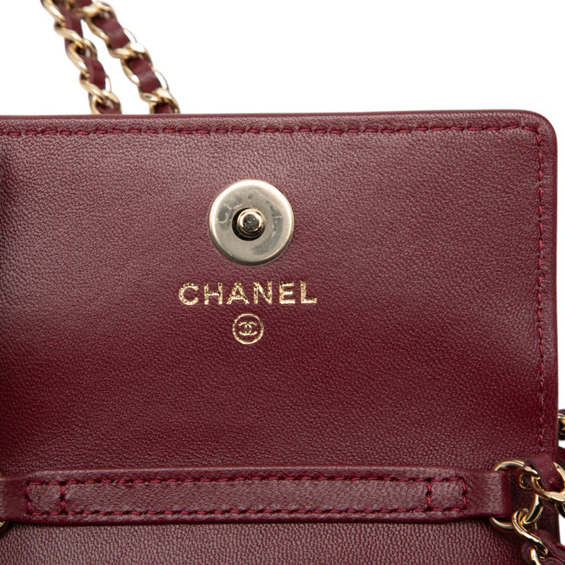 CC Quilted Lambskin Card Holder On Chain - Image 5